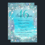 Invitation Turquoise Blue Water Ocean Pearls Sweet 16 Party<br><div class="desc">Turquoise Blue Water Sea Ocean Pearls,  Sweet 16 Anniversaire. Invitation sweet sixteen. Joli design de bijoux océaniques. Remarque : Toutes les images plates,  Ils n'ont pas de vrais bijoux!</div>