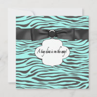 Turquoise Blue Zebra Baby Girl Douche