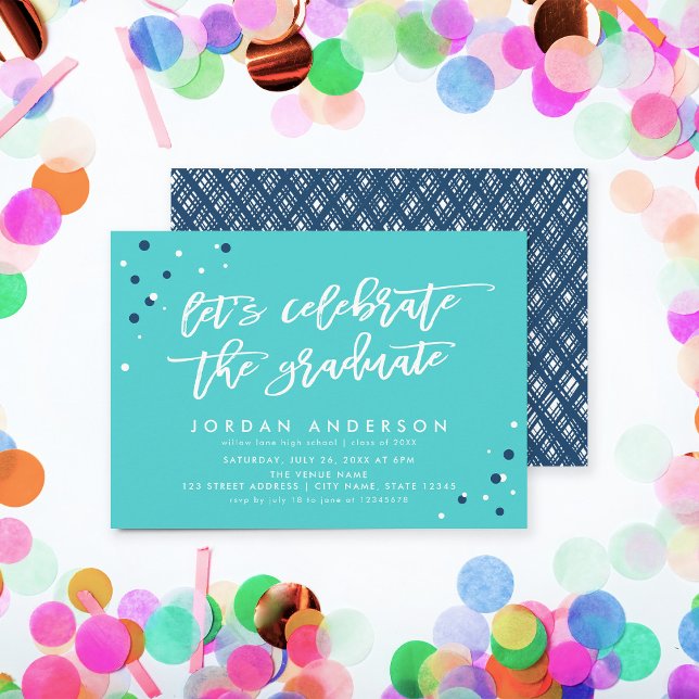 Invitation Turquoise Célébrons le Graduate Party (Créateur téléchargé)