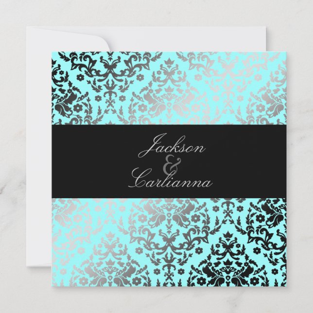Invitation turquoise de la damassé 311-Dazzling (Devant)