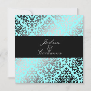 Invitation turquoise de la damassé 311-Dazzling