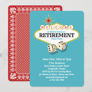 Invitation Turquoise de la fête de la retraite de Las Vegas