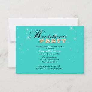 Invitation turquoise de partie de Bachelorette de