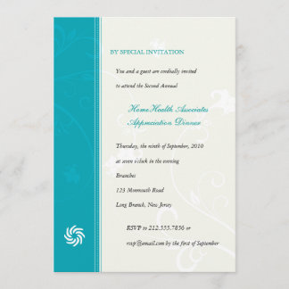 Invitation Turquoise d'entreprise de vignes