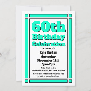 Invitation turquoise du 60e anniversaire
