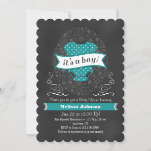 Invitation turquoise du Baby shower de tableau de 