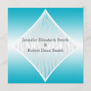 Invitation turquoise et blanche de noces de