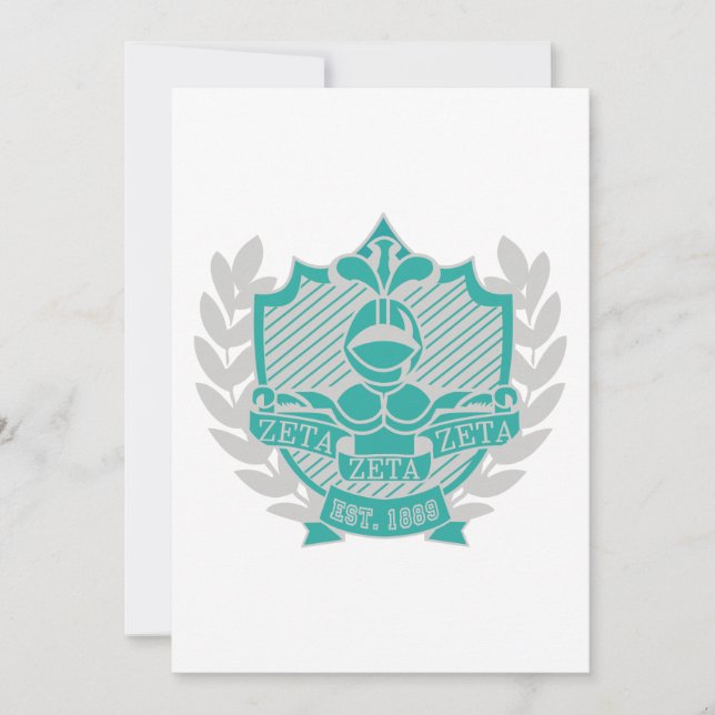 Invitation Turquoise et grise (Devant)