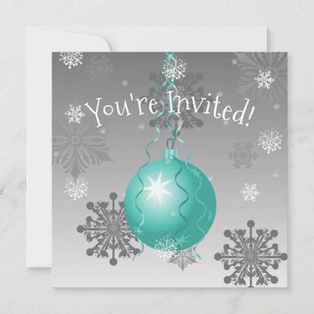 Invitation turquoise Fancy Christmas Ornament (Devant)