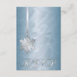 Invitation turquoise Foil Silver Snowflake Jewel R