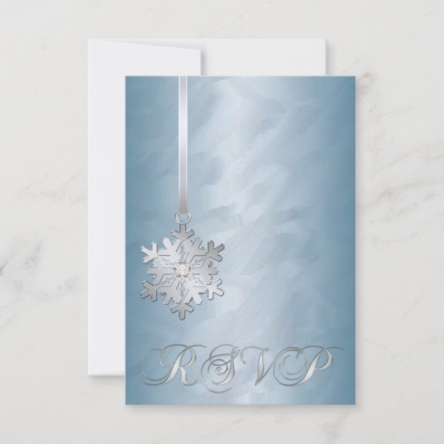 Invitation turquoise Foil Silver Snowflake Jewel R (Devant)