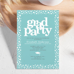 Invitation Turquoise gronde partie audacieuse typographie mod
