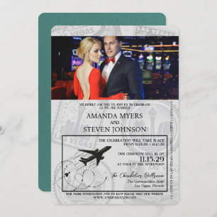 Invitation Turquoise Las Vegas Passport Mariage
