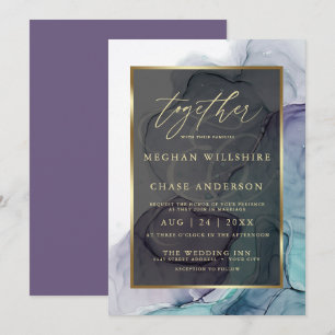 Invitation Turquoise moderne Plum Purple Alcohol E