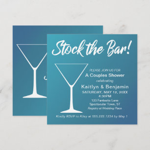 Invitation Turquoise Ombre Stock Bar Script Couples Douche