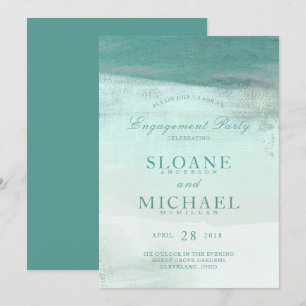 Invitation Turquoise Ombre Watercolor Beach