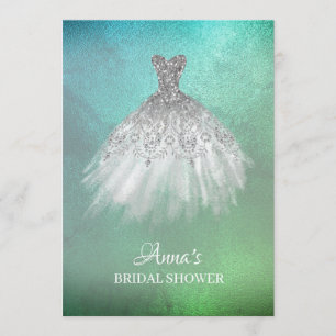 Invitation *~* Turquoise or blanc robe Fête des mariées
