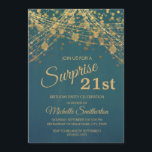 Invitation Turquoise or Parties scintillant String lumières 2<br><div class="desc">Elégante invitation de fête du 21e anniversaire pour les femmes avec de magnifiques lampes à cordes d'or et bokeh pétillant sur un arrière - plan turquoise audacieux. Le texte, la police et le libellé sont entièrement personnalisables à l'aide de l'outil de conception de Zazzle. Contactez-nous pour obtenir de l'aide sur...</div>