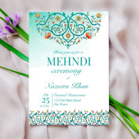 Turquoise oriental ornement motif islamique mehndi