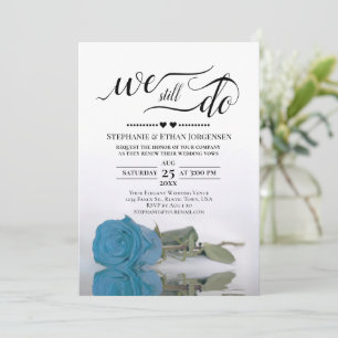 Invitation Turquoise ou Sky Blue Rose Nous faisons encore Vow