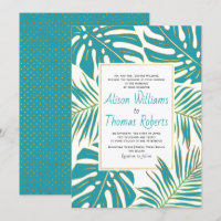 Turquoise palmier de monstère feuille mariage