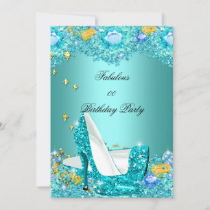 Invitation Turquoise Parties scintillant Bleue Haut talons Fa