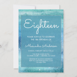 Invitation Turquoise Parties scintillant de la Fille Bleue Pa