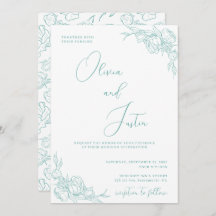 Turquoise Peony Elegance Mariage