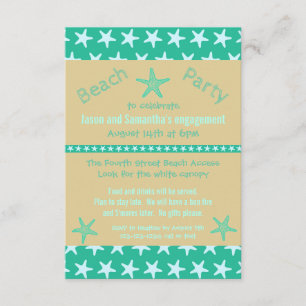 Invitation Turquoise Starfish Beach-3x5Engagement Party Invit