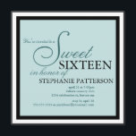 Invitation Turquoise Sweet sixteen élégante<br><div class="desc">Une belle invitation à la fête élégante dans un joli camaïeu de turquoise.</div>