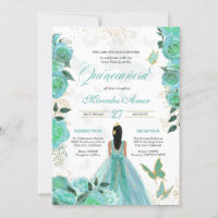 Turquoise Turquoise Bleu Rose Butterfly Quinceaner