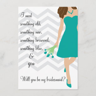 Invitation Turquoise Turquoise Chevron Seras-Tu Ma Porte-Mait