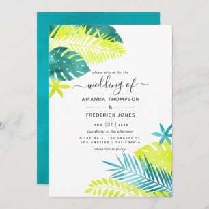 Invitation Turquoise - Turquoise et Lemon Tropical Mariage