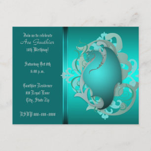 Invitation turquoise urbain de fête d'anniversaire