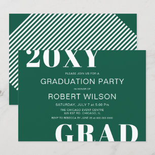 Invitation Turquoise Vert Blanc Gras Typographie Partie de gr