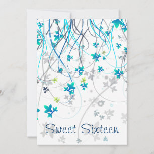 Invitation Turquoises Streamers Sweet sixteen Party
