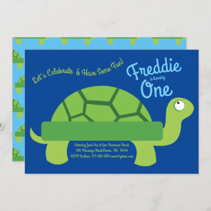 Invitation Turtle Tortoise Les enfants 1er anniversaire