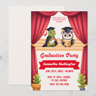 Invitation "Turtley Wise : une remise de diplômes Owl-stravag