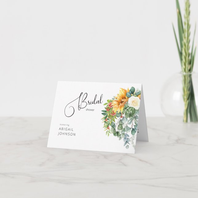 Invitation Tuscan Sunflower Mariage Coloré  (Devant)