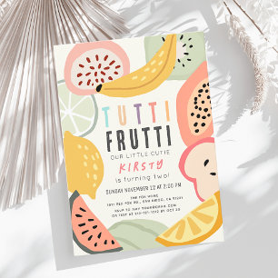 Invitation Tutti Frutti Fruit coloré 2e anniversaire