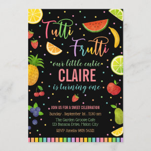 Invitation Tutti Frutti  Fruit Party Anniversaire