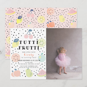Invitation Tutti Frutti Pastel Fruit 2ème photo Anniversaire