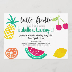 Invitation Tutti Frutti pour Anniversaire ou Événe