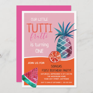 Invitation Tutti Frutti Premier anniversaire