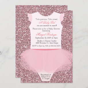 Invitation Tutu Ballerina Parties scintillant Baby shower Inv