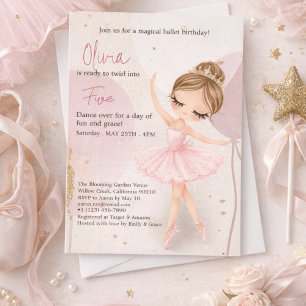 Invitation Tutu Ballerine Danseuse de Ballet Fille Anniversai