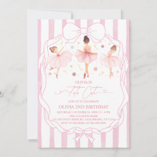 Invitation Tutu Ballerine Mignonne Rose Coquette Anniversaire
