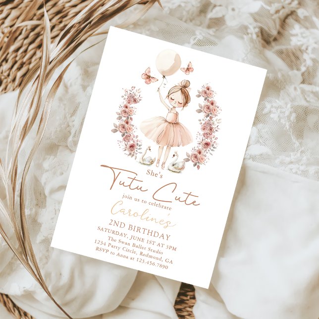 Invitation Tutu Cute Ballet Ballerina Anniversaire (Créateur téléchargé)