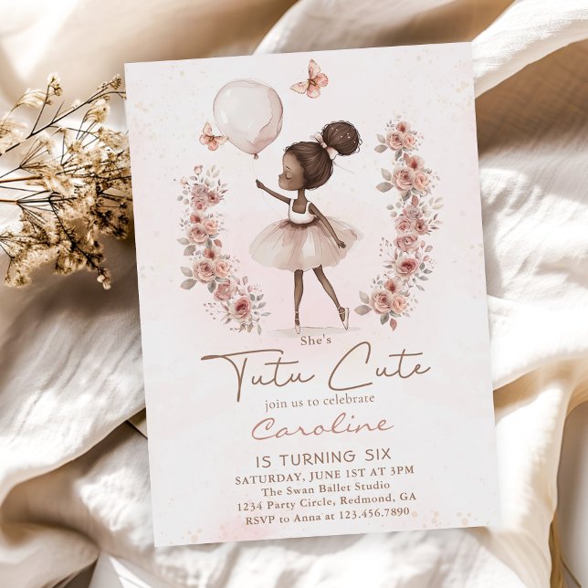 Invitation Tutu Cute Ballet Ballerina Ballet Anniversaire (Créateur téléchargé)