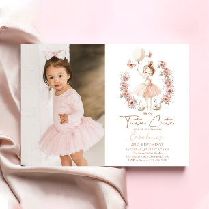 Invitation Tutu Cute Ballet Ballerina Photo Anniversaire